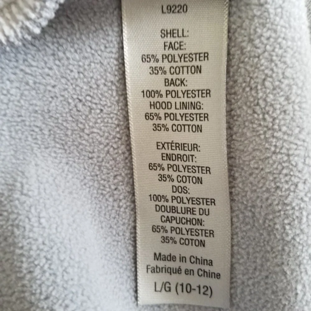 Champion Girls Victory Fleece Hoodie Jacket Large 10/12 Gray Zip Up Activewear